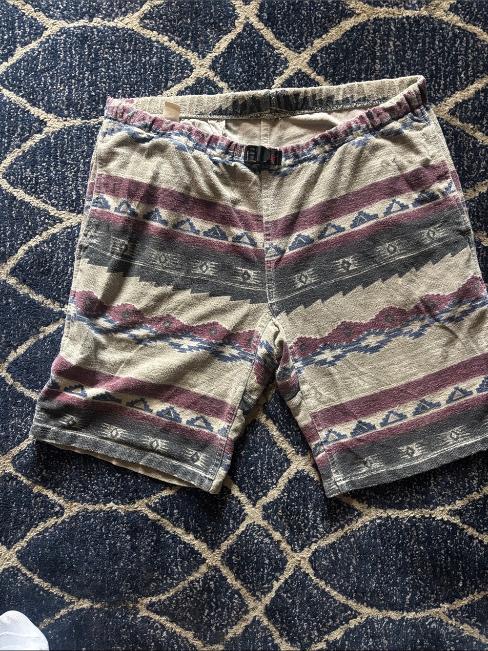 Men's Patterned Casual Shorts in Beige, Gray & Maroon